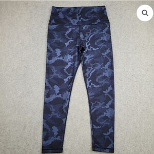 Aerie Chill Play Move Blue Camouflage Leggings Size Small